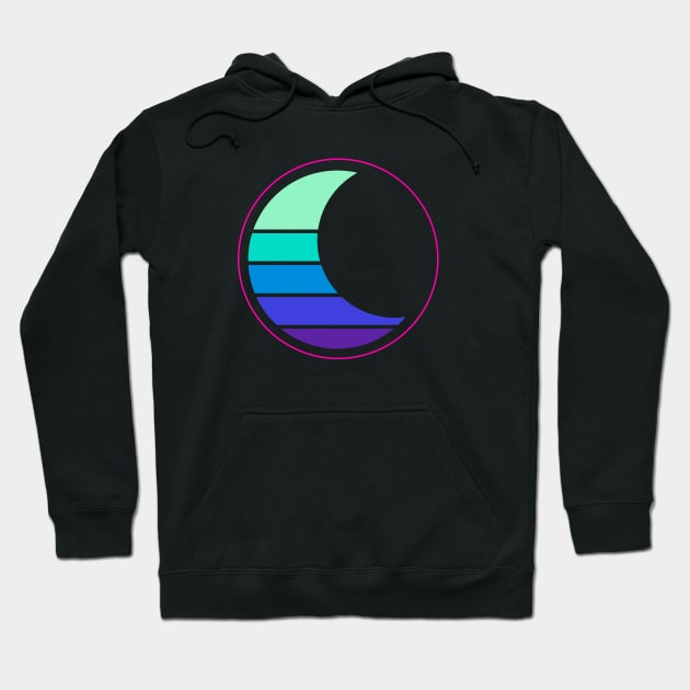 Vapor Moon (Cool Colors) Hoodie by Durvin